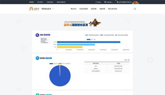 공주시 재정정보시스템 사이트 이미지