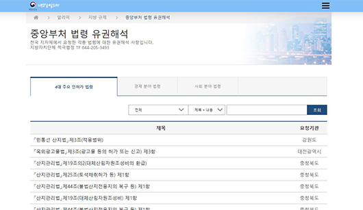 중앙부처유권해석  사이트 이미지